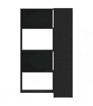 vidaXL Corner Bookcase 4-Tier Black 85x85x140 cm Engineered Wood