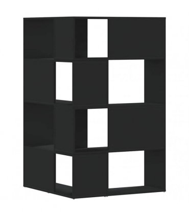 vidaXL Corner Bookcase 4-Tier Black 85x85x140 cm Engineered Wood