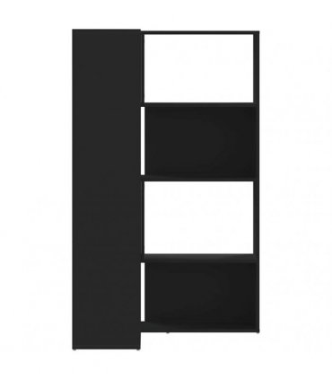 vidaXL Corner Bookcase 4-Tier Black 85x85x140 cm Engineered Wood