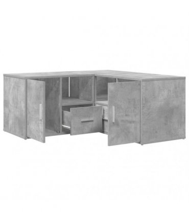 vidaXL Corner Cabinet Concrete Grey 160x40x45 cm Engineered Wood