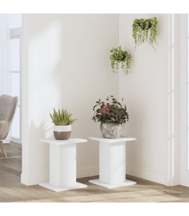 vidaXL Plant Stands 2 pcs White 30x30x40 cm Engineered Wood