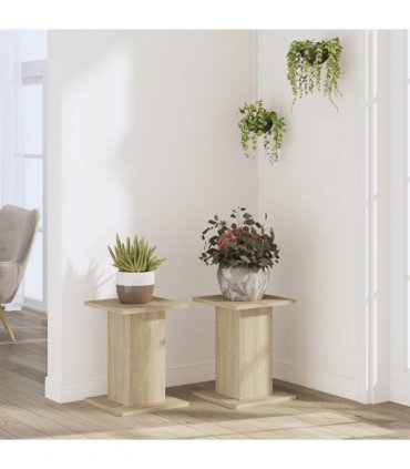 vidaXL Plant Stands 2 pcs Sonoma Oak 30x30x40 cm Engineered Wood