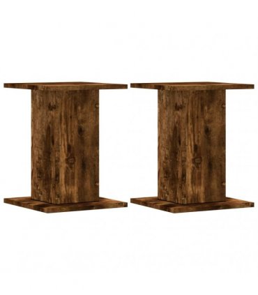 vidaXL Plant Stands 2 pcs Smoked Oak 30x30x40 cm Engineered Wood