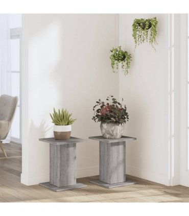 vidaXL Plant Stands 2 pcs Grey Sonoma 30x30x40 cm Engineered Wood