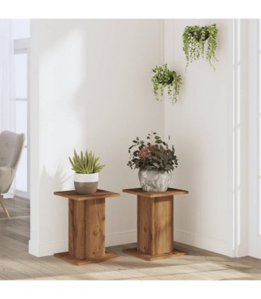 vidaXL Plant Stands 2 pcs Artisian Oak 30x30x40 cm Engineered Wood