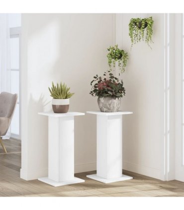 vidaXL Plant Stands 2 pcs White 30x30x60 cm Engineered Wood