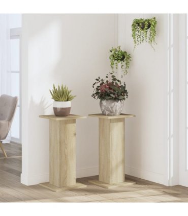 vidaXL Plant Stands 2 pcs Sonoma Oak 30x30x60 cm Engineered Wood