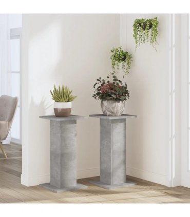 vidaXL Plant Stands 2 pcs Concrete Grey 30x30x60 cm Engineered Wood