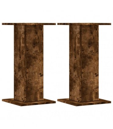 vidaXL Plant Stands 2 pcs Smoked Oak 30x30x60 cm Engineered Wood