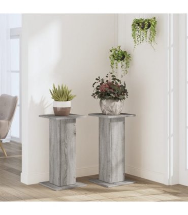 vidaXL Plant Stands 2 pcs Grey Sonoma 30x30x60 cm Engineered Wood