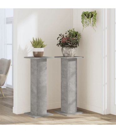 vidaXL Plant Stands 2 pcs Concrete Grey 30x30x80 cm Engineered Wood