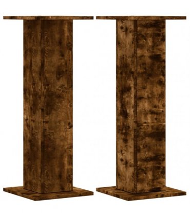 vidaXL Plant Stands 2 pcs Smoked Oak 30x30x80 cm Engineered Wood
