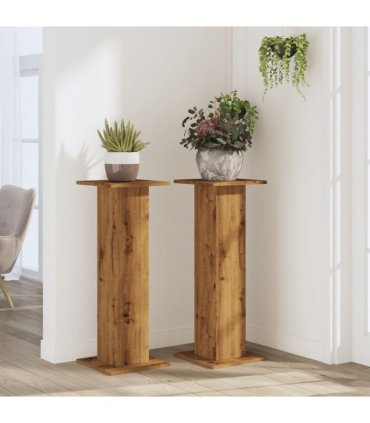 vidaXL Plant Stands 2 pcs Artisian Oak 30x30x80 cm Engineered Wood
