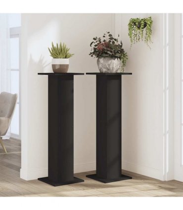 vidaXL Plant Stands 2 pcs Black 30x30x95 cm Engineered Wood