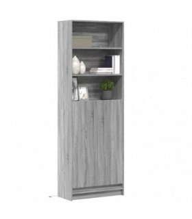 vidaXL Highboard with LED Grey Sonoma 69x32,5x200 cm Engineered Wood