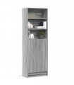vidaXL Highboard with LED Grey Sonoma 69x32,5x200 cm Engineered Wood