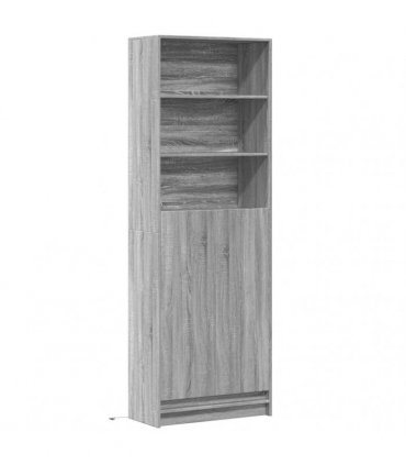 vidaXL Highboard with LED Grey Sonoma 69x32,5x200 cm Engineered Wood