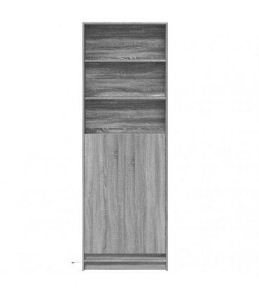vidaXL Highboard with LED Grey Sonoma 69x32,5x200 cm Engineered Wood