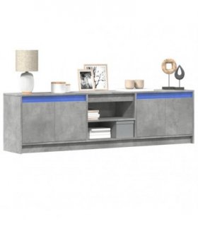 vidaXL TV Cabinet with LED Concrete Grey 180x34x50 cm Engineered Wood