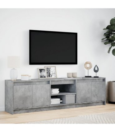 vidaXL TV Cabinet with LED Concrete Grey 180x34x50 cm Engineered Wood