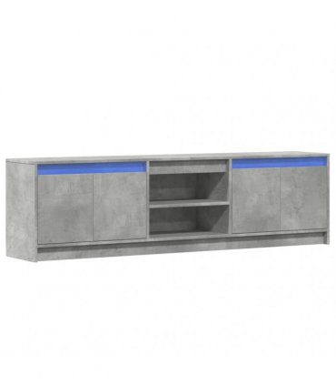 vidaXL TV Cabinet with LED Concrete Grey 180x34x50 cm Engineered Wood