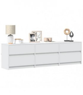 vidaXL TV Cabinet with LED White 180x34x50 cm Engineered Wood