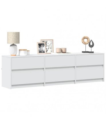 vidaXL TV Cabinet with LED White 180x34x50 cm Engineered Wood