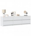 vidaXL TV Cabinet with LED White 180x34x50 cm Engineered Wood