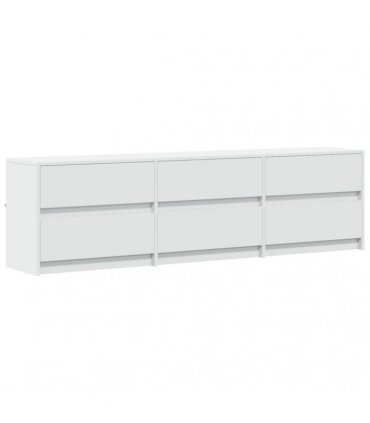 vidaXL TV Cabinet with LED White 180x34x50 cm Engineered Wood