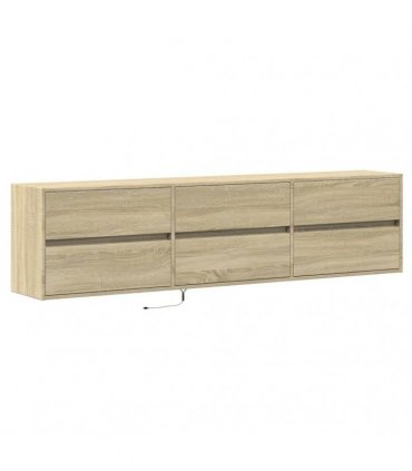 vidaXL TV Wall Cabinet with LED Sonoma Oak 180x31x45 cm