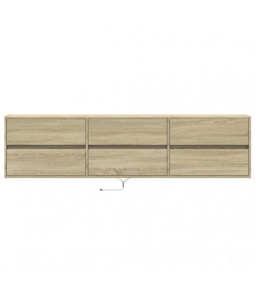 vidaXL TV Wall Cabinet with LED Sonoma Oak 180x31x45 cm