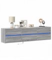 vidaXL TV Wall Cabinet with LED Grey Sonoma 180x31x45 cm