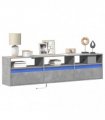 vidaXL TV Wall Cabinet with LED Concrete Grey 180x31x45 cm