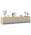 vidaXL TV Wall Cabinet with LED Sonoma Oak 180x31x38 cm