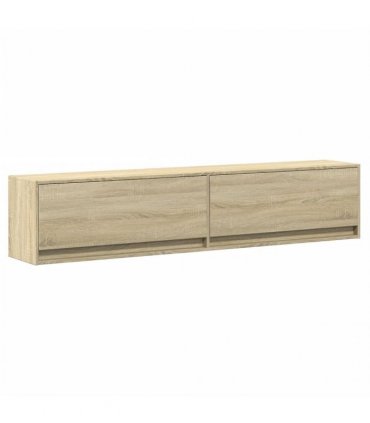 vidaXL TV Wall Cabinet with LED Sonoma Oak 180x31x38 cm