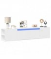 vidaXL TV Wall Cabinet with LED White 180x31x39,5 cm