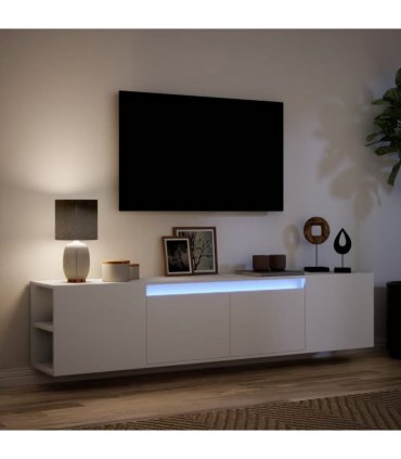 vidaXL TV Wall Cabinet with LED White 180x31x39,5 cm
