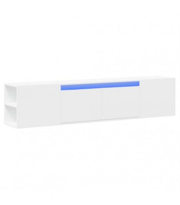 vidaXL TV Wall Cabinet with LED White 180x31x39,5 cm