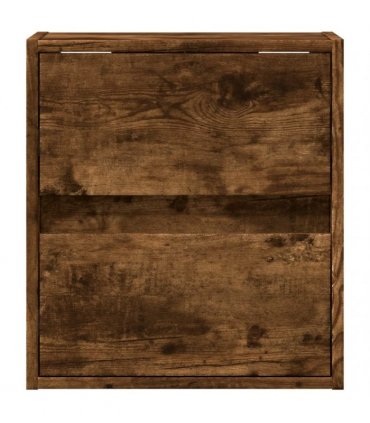 vidaXL Wall-mounted Bedside Cabinets with LED Lights 2 pcs Smoked Oak