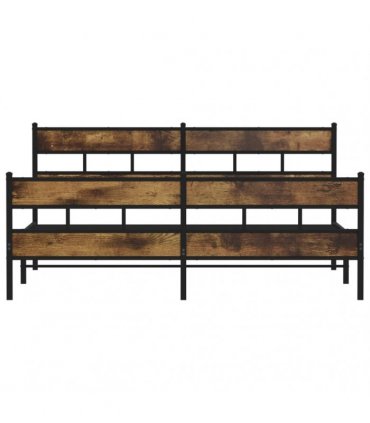 vidaXL Metal Bed Frame without Mattress Smoked Oak 180x200 cm