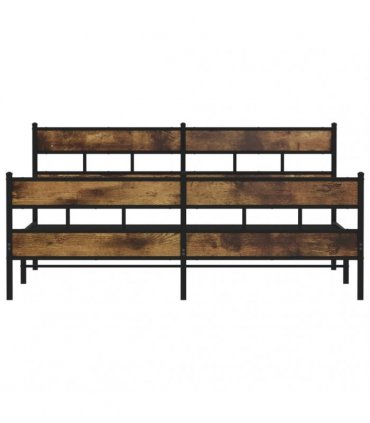 vidaXL Metal Bed Frame without Mattress Smoked Oak 183x213 cm