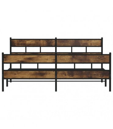 vidaXL Metal Bed Frame without Mattress Smoked Oak 200x200 cm