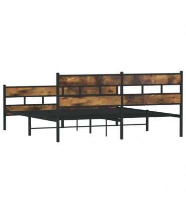vidaXL Metal Bed Frame without Mattress Smoked Oak 200x200 cm