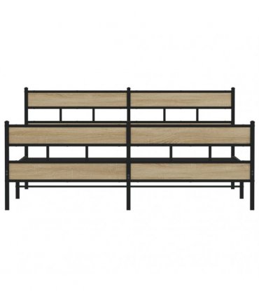 vidaXL Metal Bed Frame without Mattress Sonoma Oak 183x213 cm