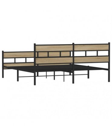 vidaXL Metal Bed Frame without Mattress Sonoma Oak 183x213 cm