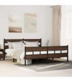 vidaXL Metal Bed Frame without Mattress Brown Oak 183x213 cm