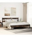 vidaXL Metal Bed Frame without Mattress Smoked Oak 183x213 cm