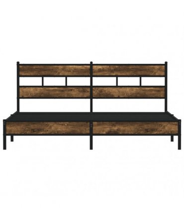vidaXL Metal Bed Frame without Mattress Smoked Oak 183x213 cm