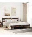 vidaXL Metal Bed Frame without Mattress Smoked Oak 183x213 cm