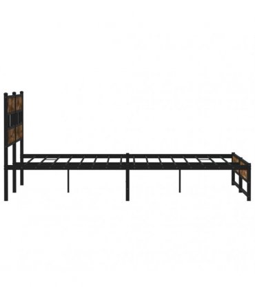vidaXL Metal Bed Frame without Mattress Smoked Oak 183x213 cm
